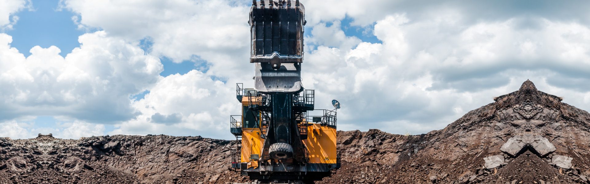 excavator in a big area