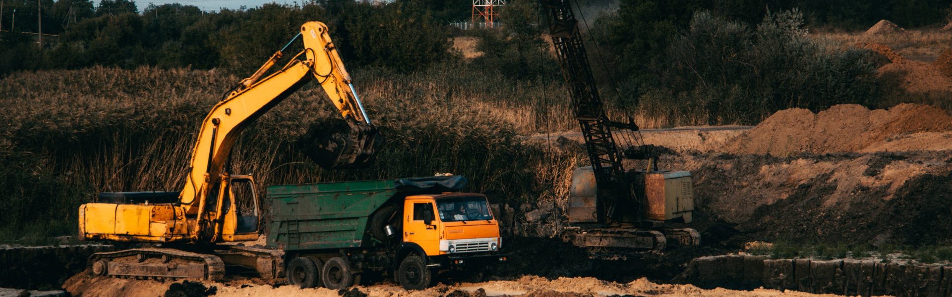 bulldozer in a big area
